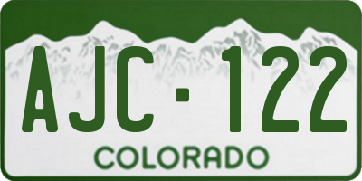 CO license plate AJC122