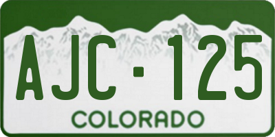 CO license plate AJC125