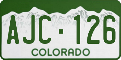 CO license plate AJC126