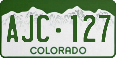 CO license plate AJC127