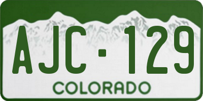 CO license plate AJC129