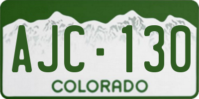 CO license plate AJC130