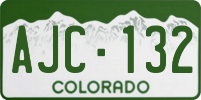 CO license plate AJC132