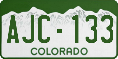 CO license plate AJC133