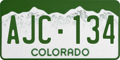 CO license plate AJC134
