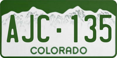 CO license plate AJC135