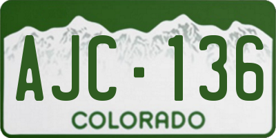 CO license plate AJC136