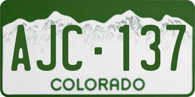 CO license plate AJC137