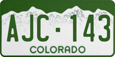 CO license plate AJC143