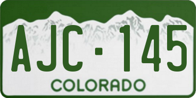 CO license plate AJC145
