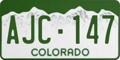 CO license plate AJC147