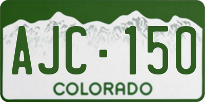 CO license plate AJC150