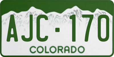 CO license plate AJC170