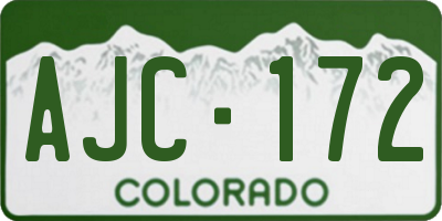 CO license plate AJC172