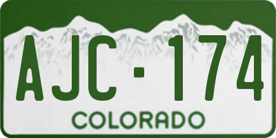 CO license plate AJC174
