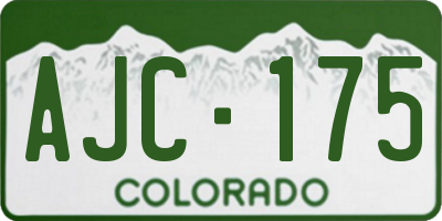 CO license plate AJC175