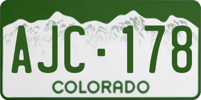 CO license plate AJC178