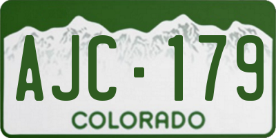 CO license plate AJC179