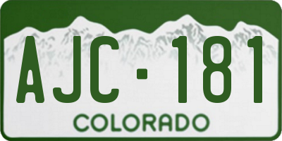 CO license plate AJC181