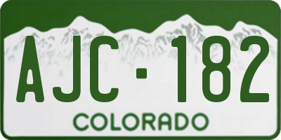 CO license plate AJC182
