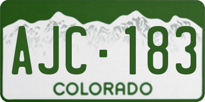CO license plate AJC183