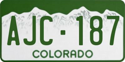 CO license plate AJC187