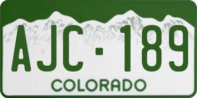 CO license plate AJC189