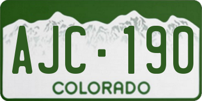 CO license plate AJC190
