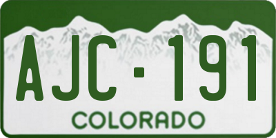 CO license plate AJC191