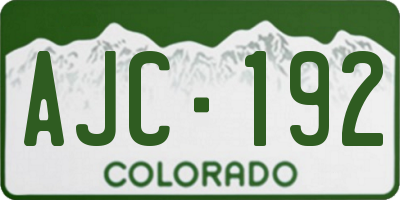 CO license plate AJC192