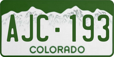 CO license plate AJC193