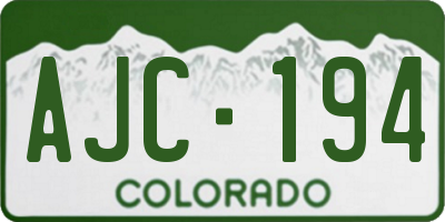 CO license plate AJC194