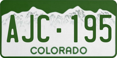 CO license plate AJC195