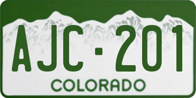 CO license plate AJC201