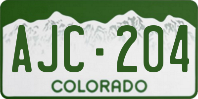 CO license plate AJC204