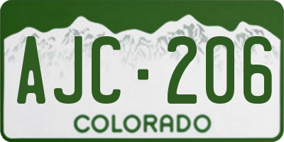 CO license plate AJC206