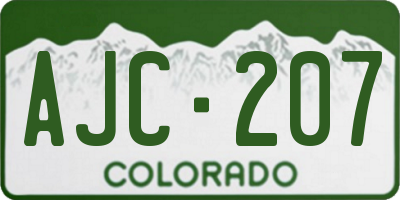 CO license plate AJC207