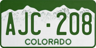 CO license plate AJC208