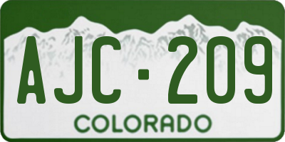 CO license plate AJC209