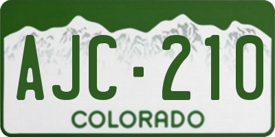 CO license plate AJC210