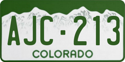 CO license plate AJC213