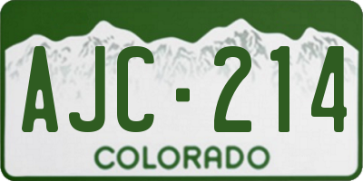 CO license plate AJC214
