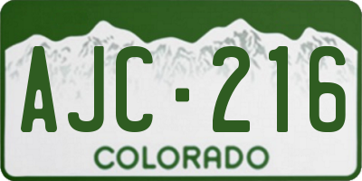 CO license plate AJC216