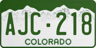 CO license plate AJC218