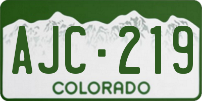 CO license plate AJC219