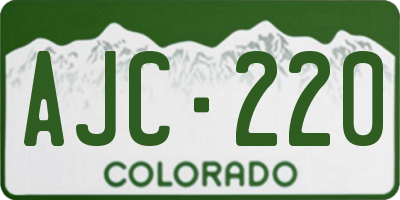 CO license plate AJC220