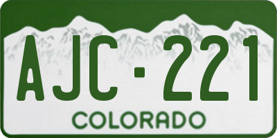 CO license plate AJC221