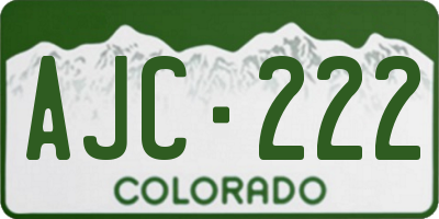 CO license plate AJC222
