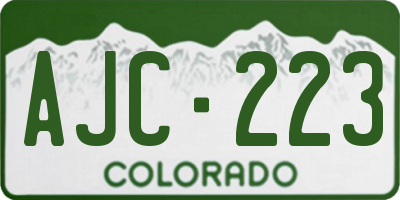 CO license plate AJC223