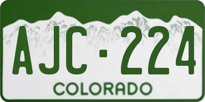 CO license plate AJC224